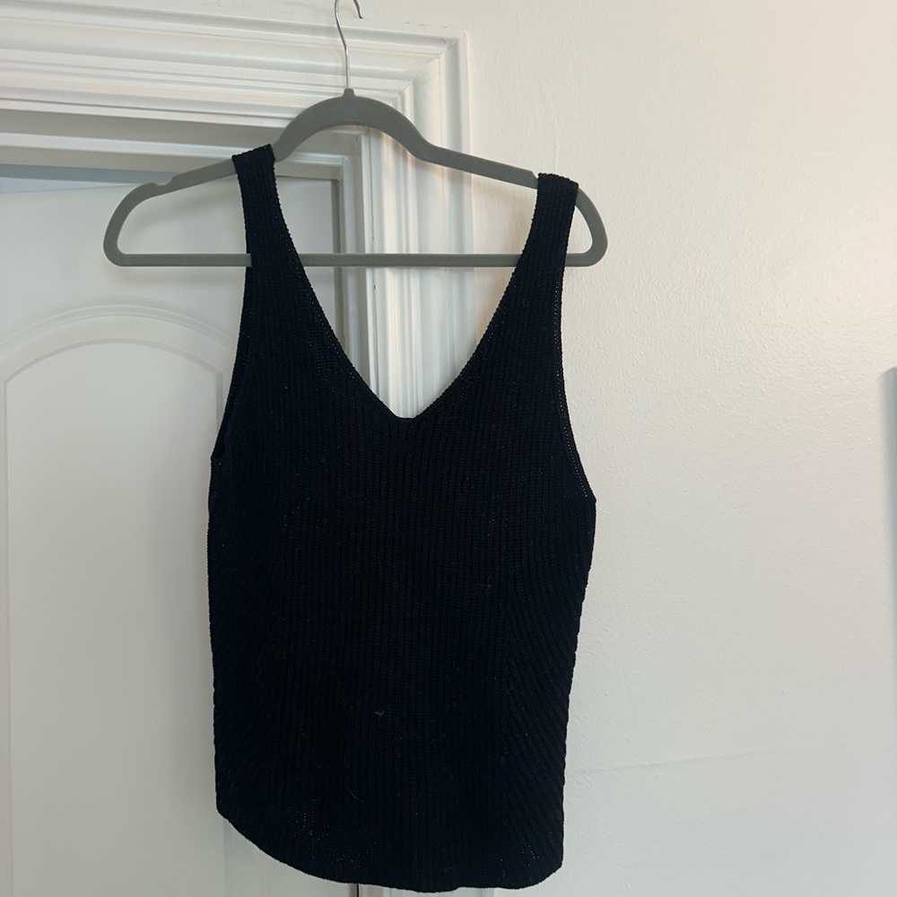 Vince Black V-Neck Tank Top